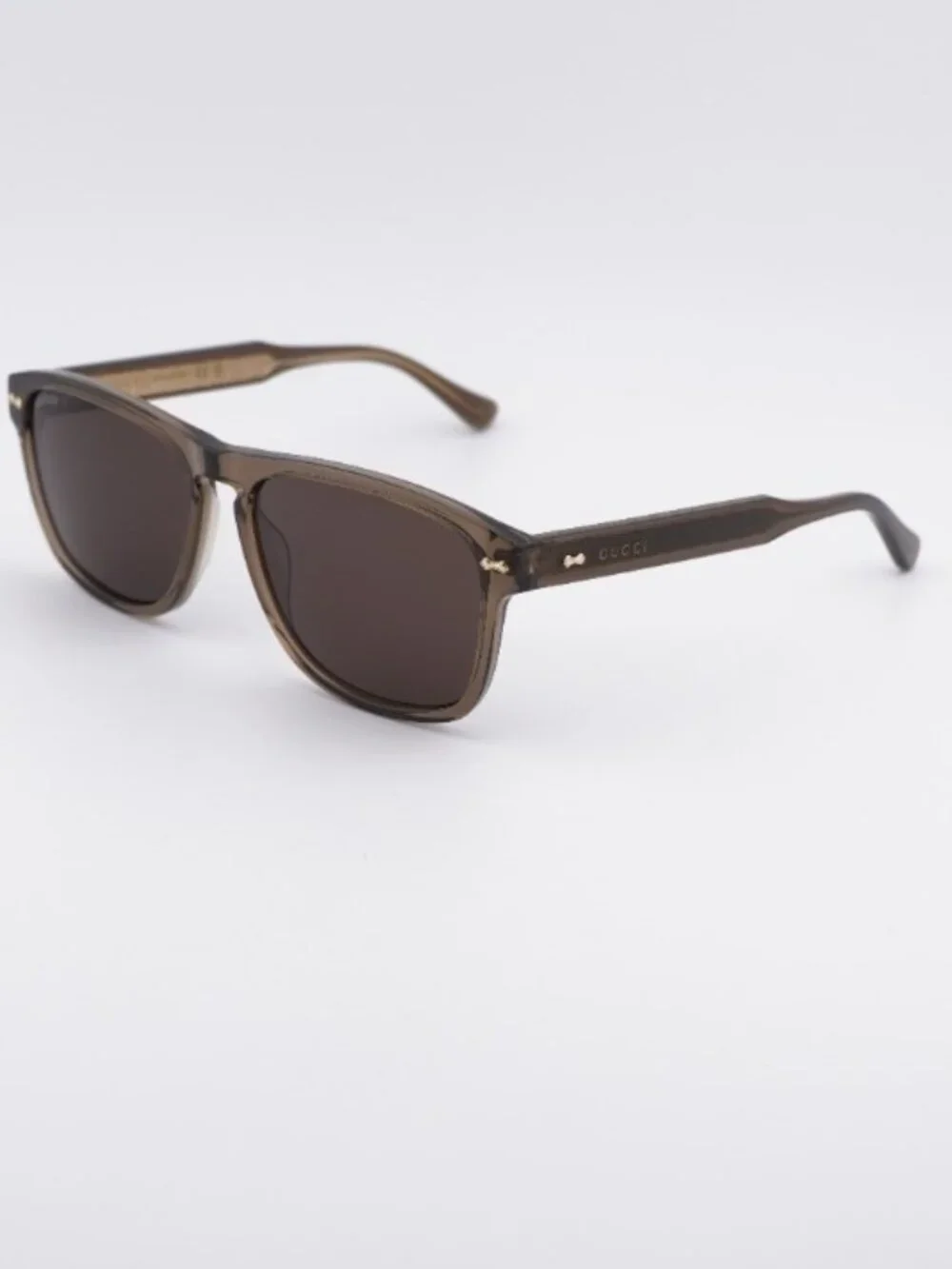 Gucci GG0911S 002 Sunglasses Shiny Brown Square Frame, Brown Lenses